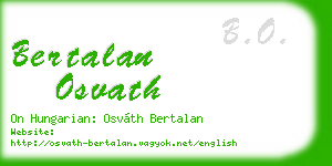 bertalan osvath business card